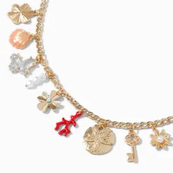 Claire's Colliers-Gold-tone Beach Statement Charm Necklace