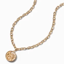Claire's Colliers-Gold-tone Chain Sun & Moon Pendant Necklace