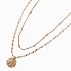 Claire's Colliers-Gold-tone Cherub Medallion Multi-Strand Necklace