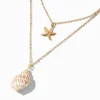 Claire's Colliers-Gold-tone Conch & Starfish Multi-Strand Necklace