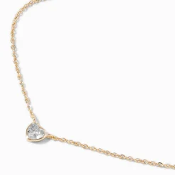 Claire's Colliers-Gold-tone Cubic Zirconia Heart Pendant Necklace