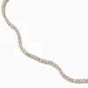 Claire's Colliers-Gold-tone Cubic Zirconia Wiggle Tennis Choker Necklace