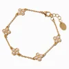 Claire's Bracelets-Gold-tone Pearl Clover Chain Bracelet