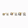 Claire's Clous D'oreilles|Bijoux Premium-Gold-tone Stainless Steel Cubic Zirconia Round Stud Earrings - 3 Pack