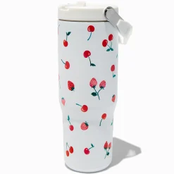 Claire's Gourdes Et Tasses-Gourde en acier inoxydable imprimé fraise et cerise