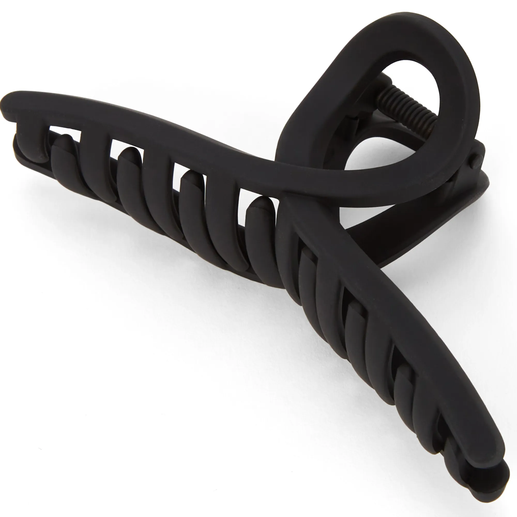 Claire's Barrettes Et Pinces-Grande pince à cheveux à boucle fine au fini mat - Noir