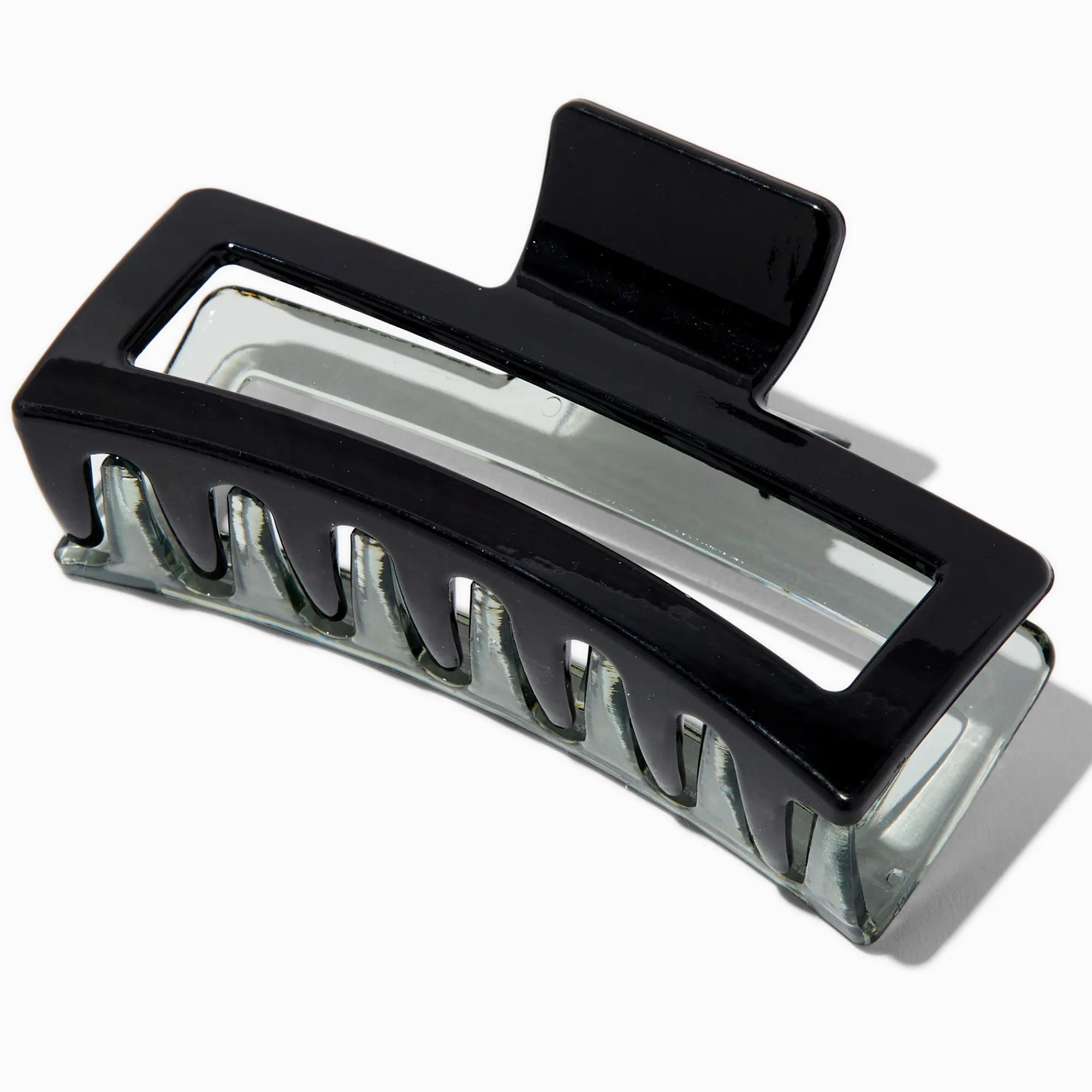 Claire's Barrettes Et Pinces-Grande pince à cheveux rectangulaire noire bicolore
