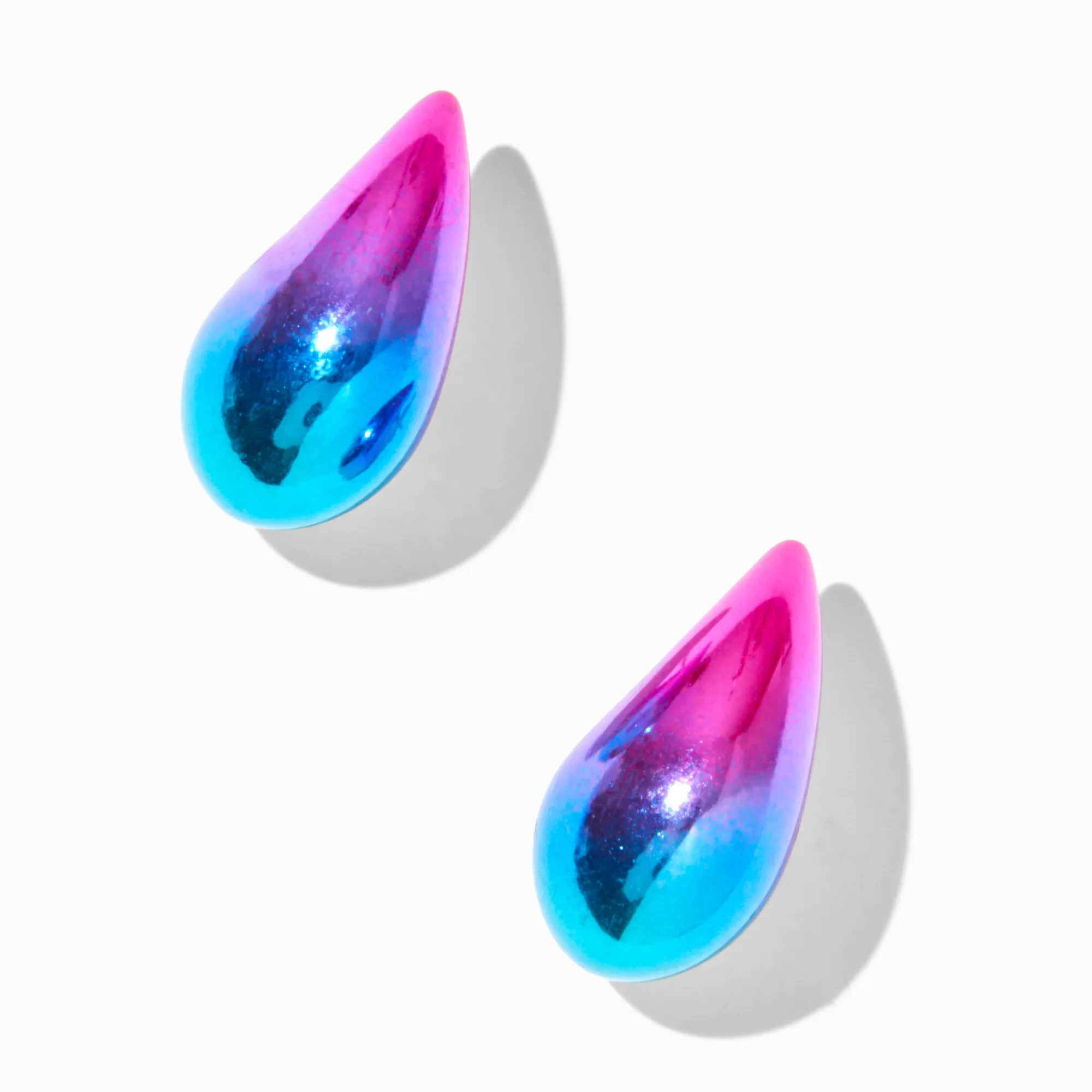 Claire's Pendantes-Grandes pendantes 2,5 cm haricot anodisé arc-en-ciel