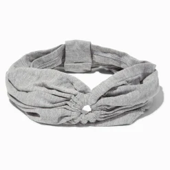 Claire's Bandeaux Et Serre-têtes-Grey Ruched Keyhole Headwrap