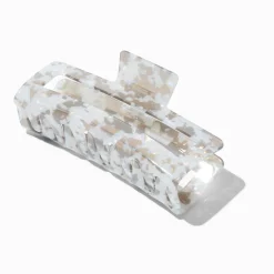 Claire's Barrettes Et Pinces-Grey Tortoiseshell Large Rectangular Hair Claw