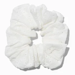 Claire's Chouchous-Gros chouchou blanc à œillets