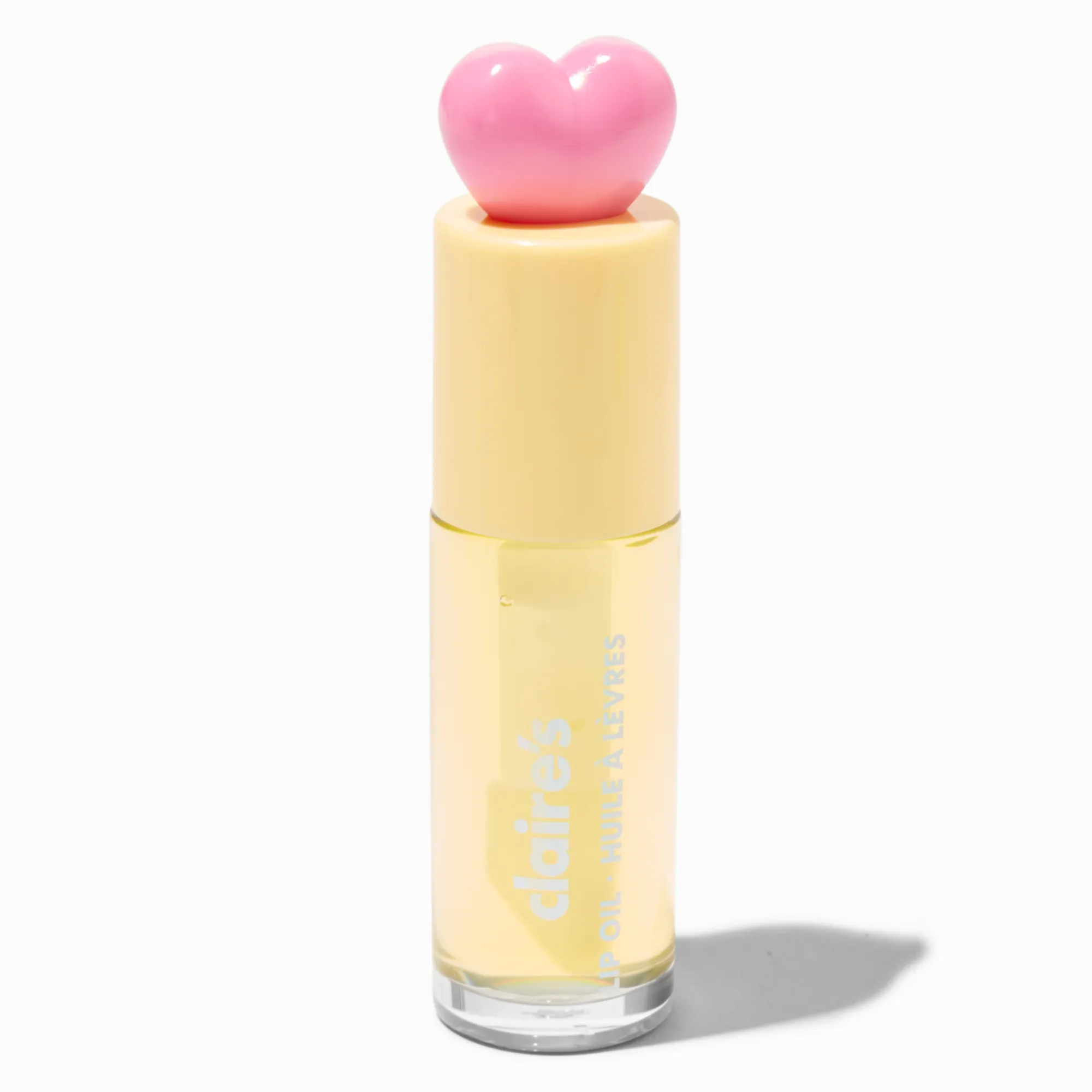 Claire's Lèvres-Huile à lèvres jaune cœur rose