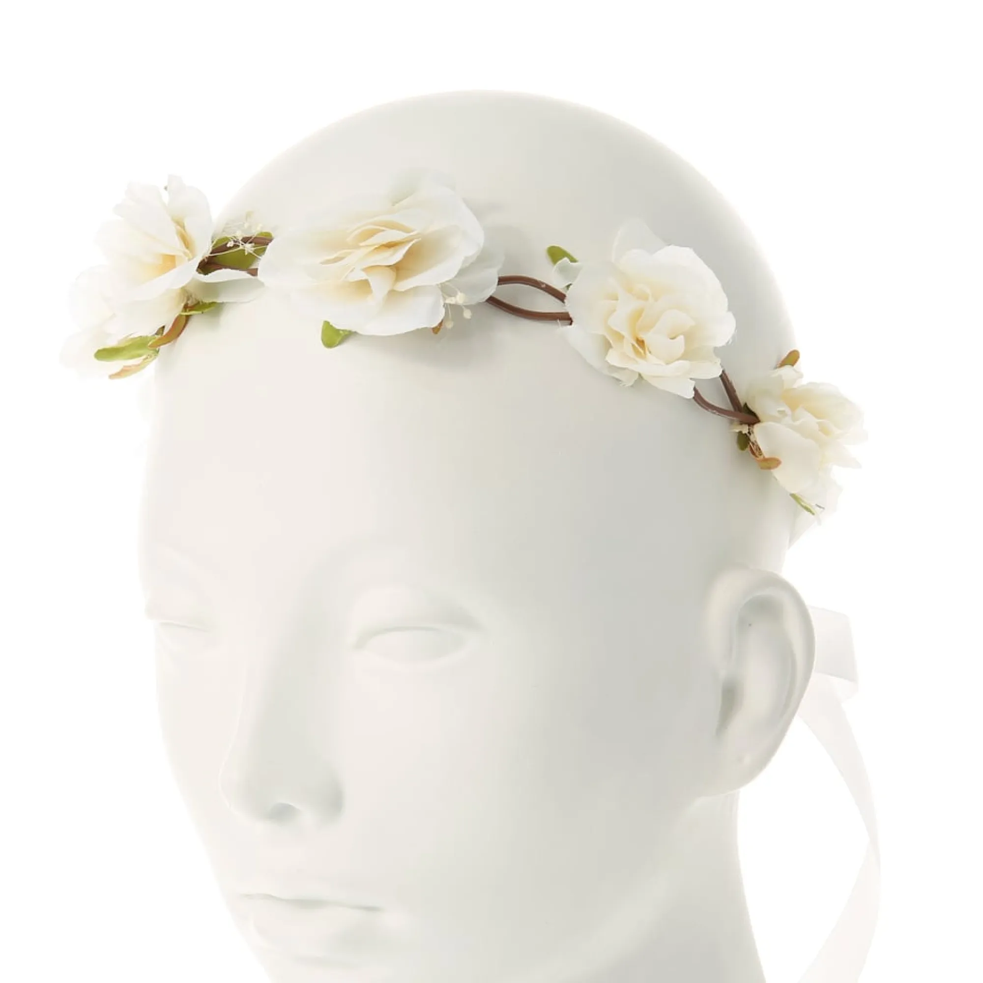 Claire's Bandeaux Et Serre-têtes-Joli bandeau floral couleur crème