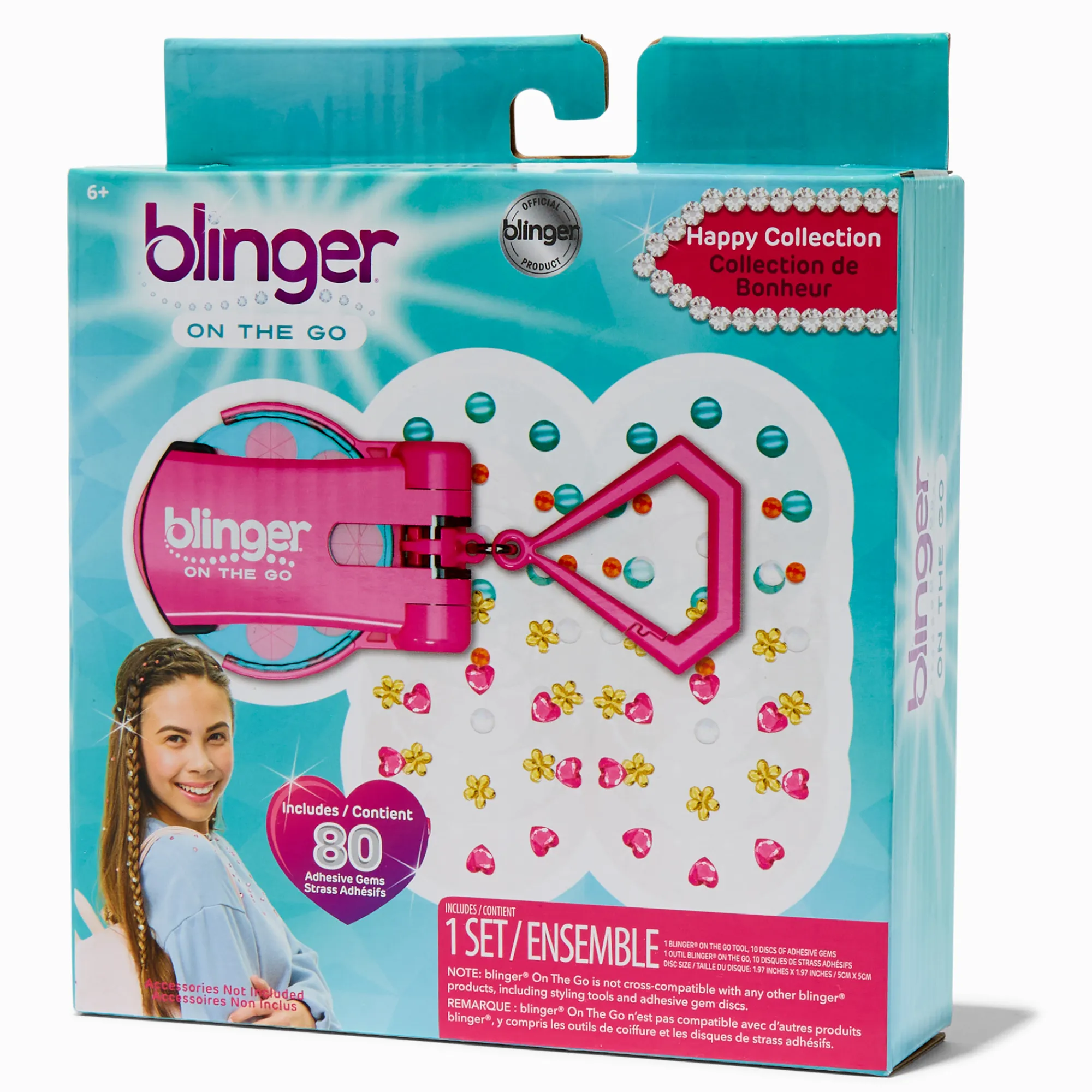 Claire's Accessoires Coiffure-Kit de débutant strass autocollants blinger© on the Go
