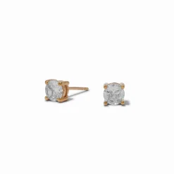 Claire's Clous D'oreilles-18k Rose Gold Plated 5mm Cubic Zirconia Basket Stud Earrings