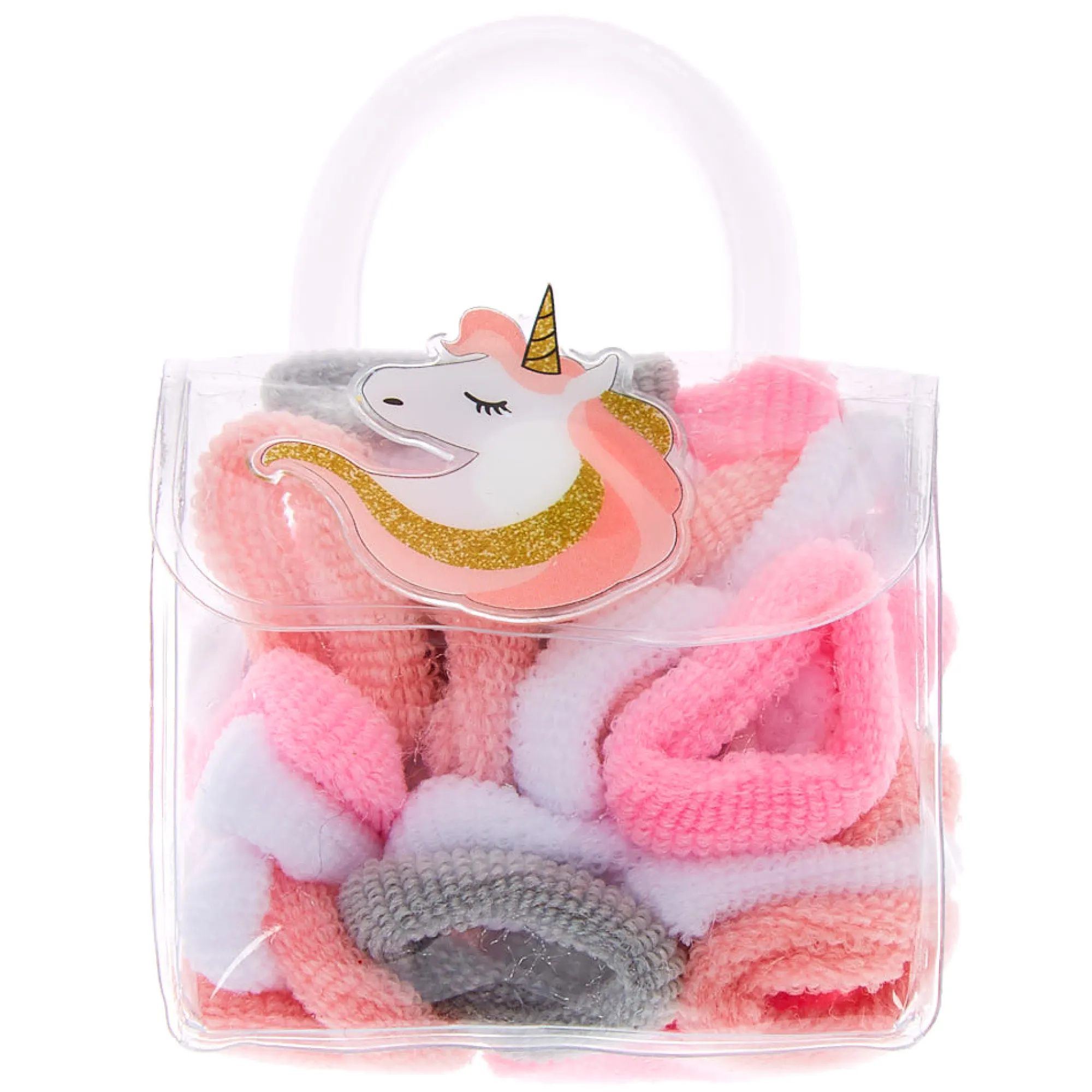 Claire's Élastiques-Élastiques à cheveux en sachet licorne Club Claire's - Lot de 38