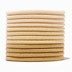 Claire's Élastiques-Élastiques de luxe brun roux et crème variés - Lot de 12