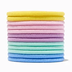 Claire's Élastiques-Élastiques de luxe tons pastel variés - Lot de 12