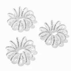 Claire's Élastiques|Élastiques Spirale-Élastiques en spirale diamant d'imitation scintillant - Lot de 3