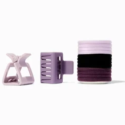 Claire's Élastiques|Barrettes Et Pinces-Élastiques et pinces à cheveux athlétiques violets - Lot de 14