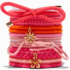 Claire's Élastiques-Élastiques front de mer corail - Lot de 12