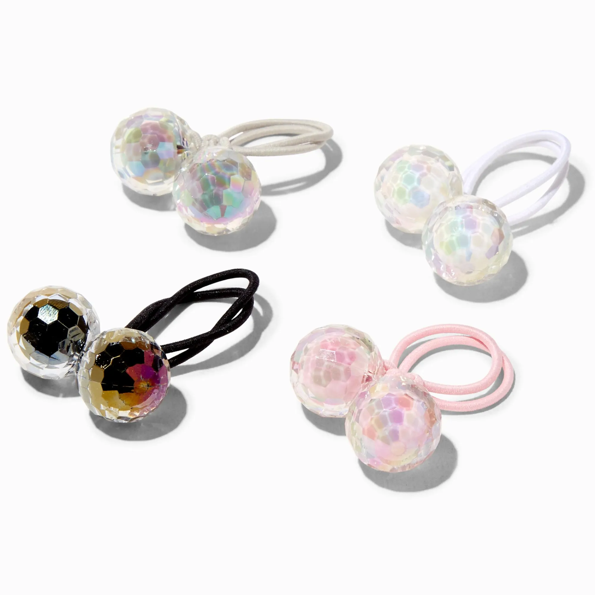 Claire's Élastiques-Élastiques perlés avec perles d'imitation irisées décalées Claire's Club - Lot de 4