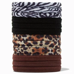 Claire's Élastiques-Élastiques roulés avec imprimé animal - Lot de 12