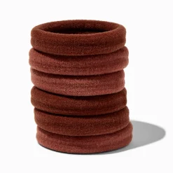 Claire's Élastiques-Élastiques roulés XL pour cheveux épais marron - Lot de 6