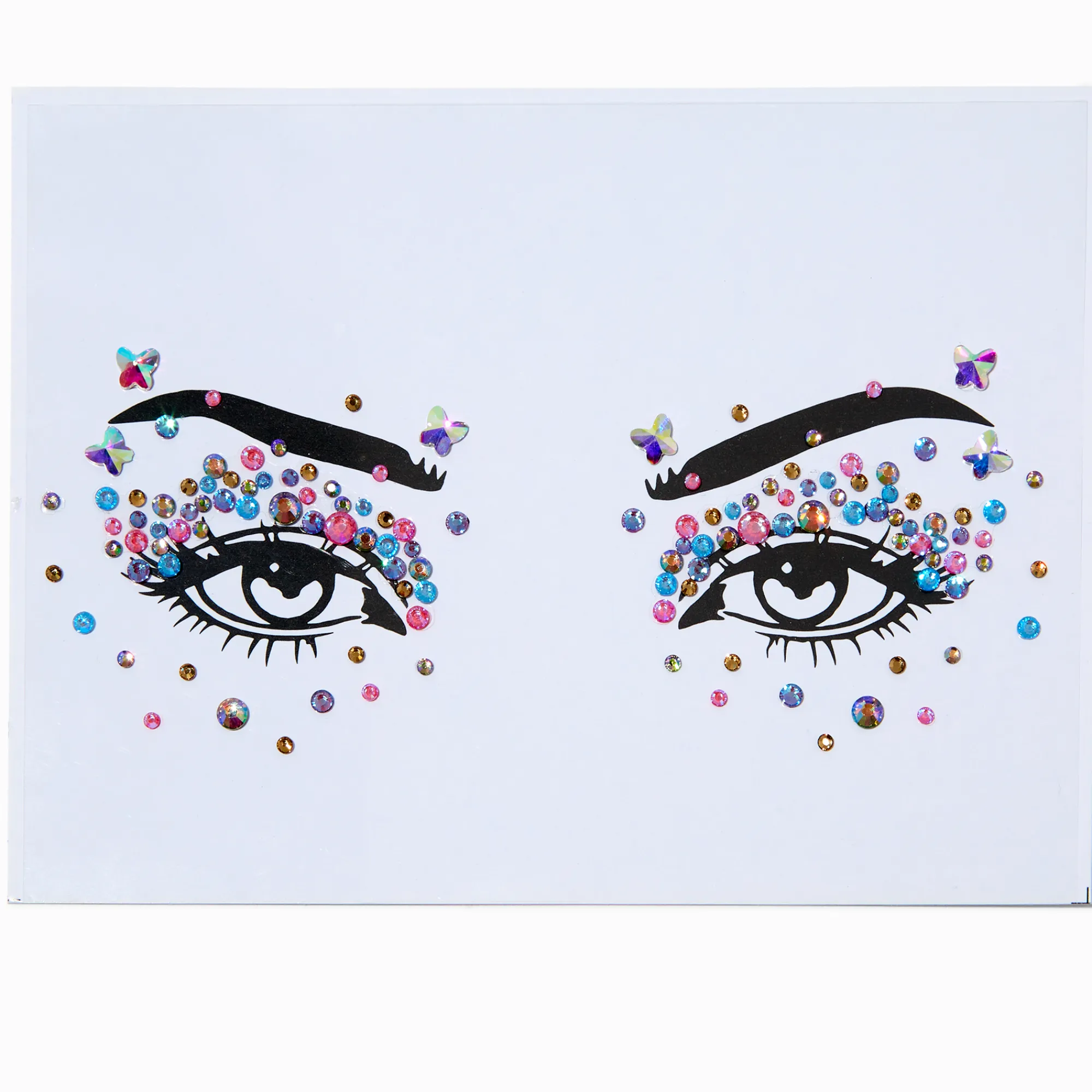 Claire's Paillettes Et Bijoux De Peau-Liners de strass papillon iridescent et pastel