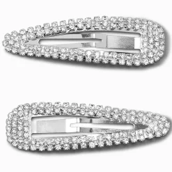 Claire's Barrettes Et Pinces-Lot de 2 barrettes avec strass couleur argenté