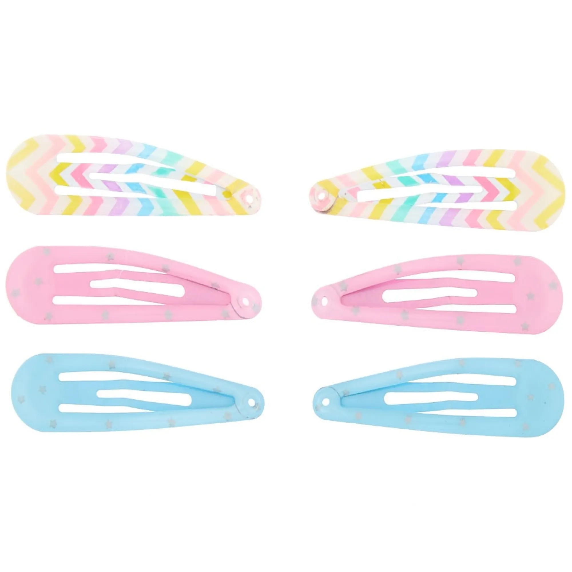 Claire's Barrettes Et Pinces-Lot de 6 barrettes clic clac arc-en-ciel à motifs pastel du Claire's Club