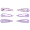 Claire's Barrettes Et Pinces-Lot de 6 barrettes clic clac florales violettes du Club Claire's