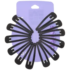 Claire's Barrettes Et Pinces-Lot de 12 barrettes clic clac noires à paillettes au fini mat