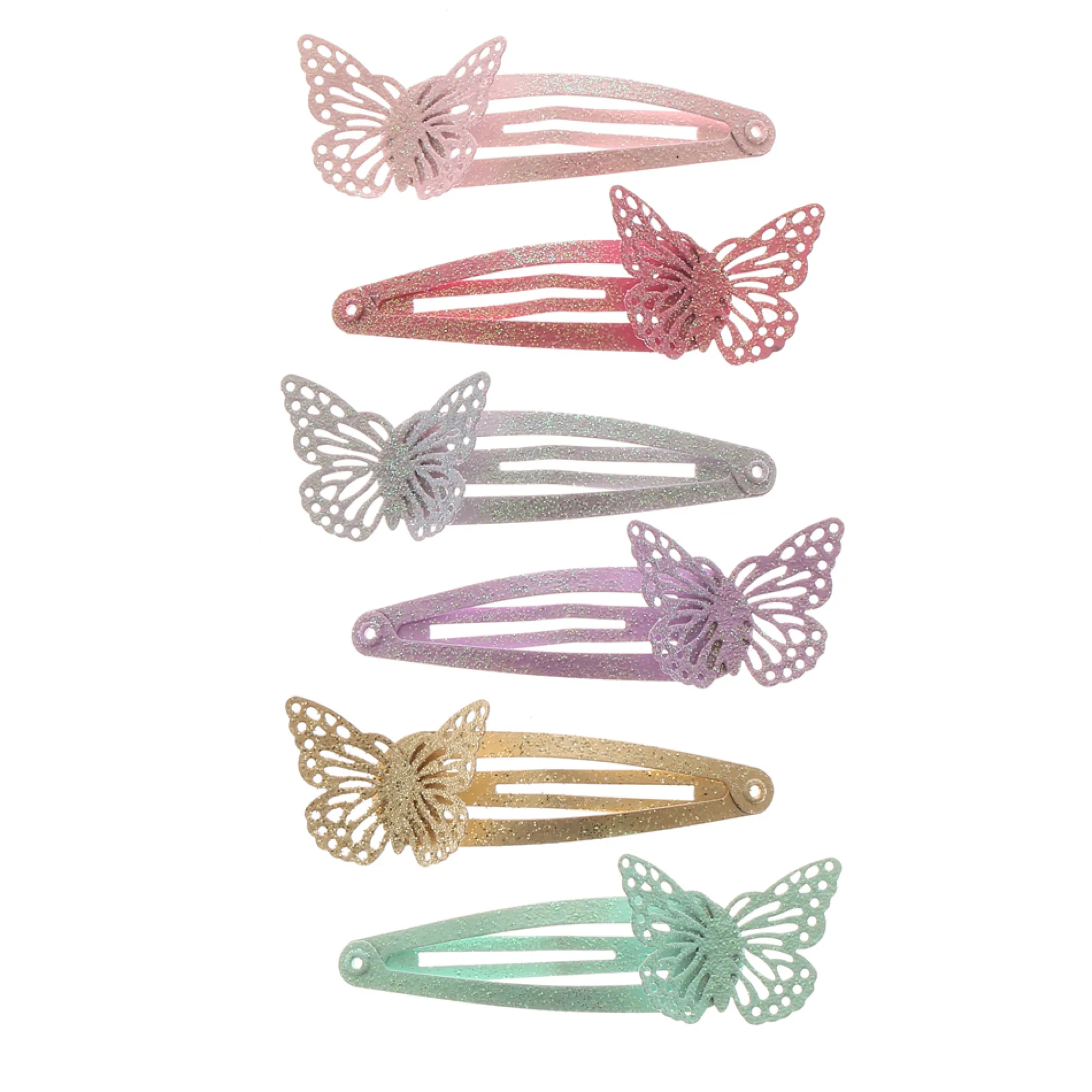 Claire's Barrettes Et Pinces-Lot de 6 barrettes clic clac papillon à paillettes du Club Claire's