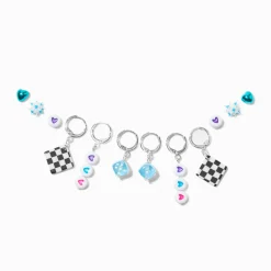 Claire's Anneaux|Clous D'oreilles-Lot de boucles d'oreilles superposables dés audacieux - Lot de 6