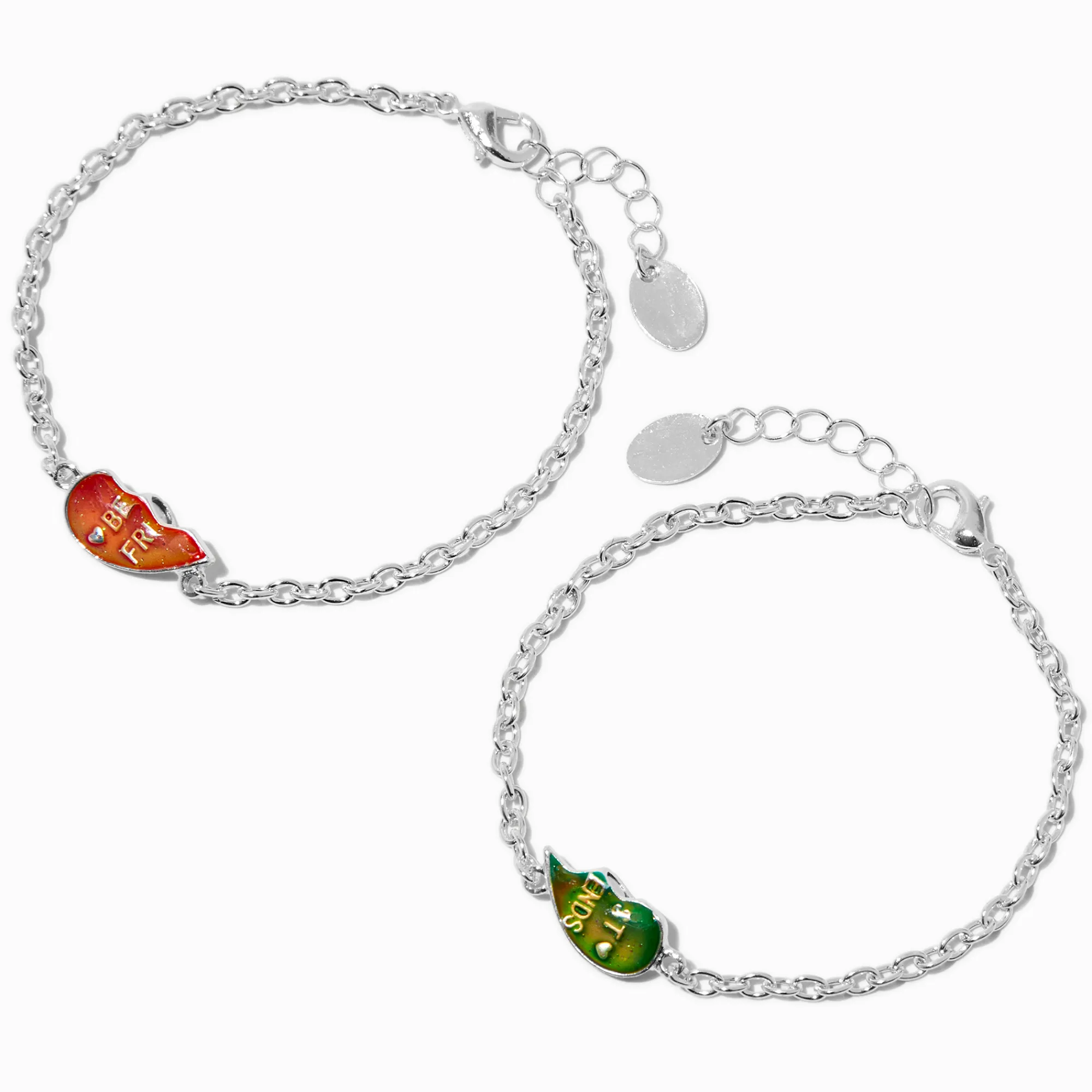 Claire's Bracelets-Lot de 2 bracelets d'humeur best friends à breloque en forme de cœur