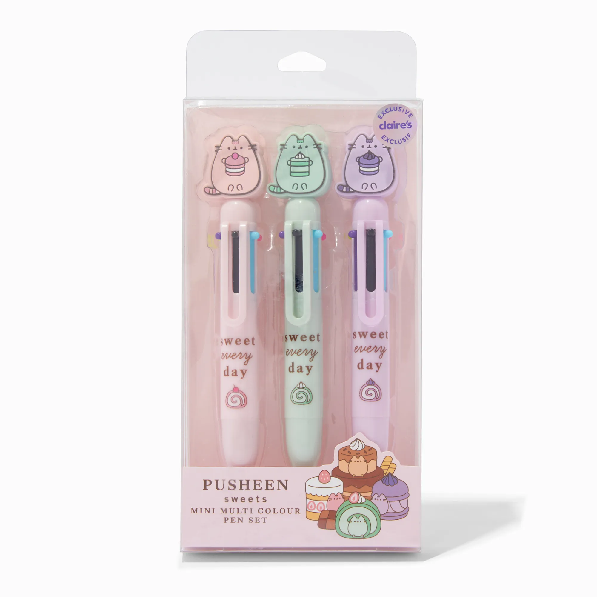 Claire's Stylos Et Crayons-Lot de mini stylos multicolores bonbons Pusheen® - Lot de 3