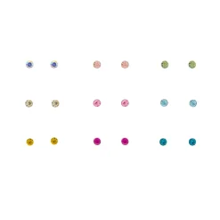 Claire's Clous D'oreilles-Lot de 9 paires de clous d’oreille 2 mm arc-en-ciel