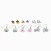 Claire's Pendantes|Clous D'oreilles-Lot de pendantes et clous papillons pastel aux motifs variés - Lot de 6