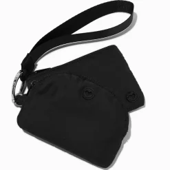 Claire's Porte-monnaies-Lot de porte-monnaie en nylon noirs - Lot de 2