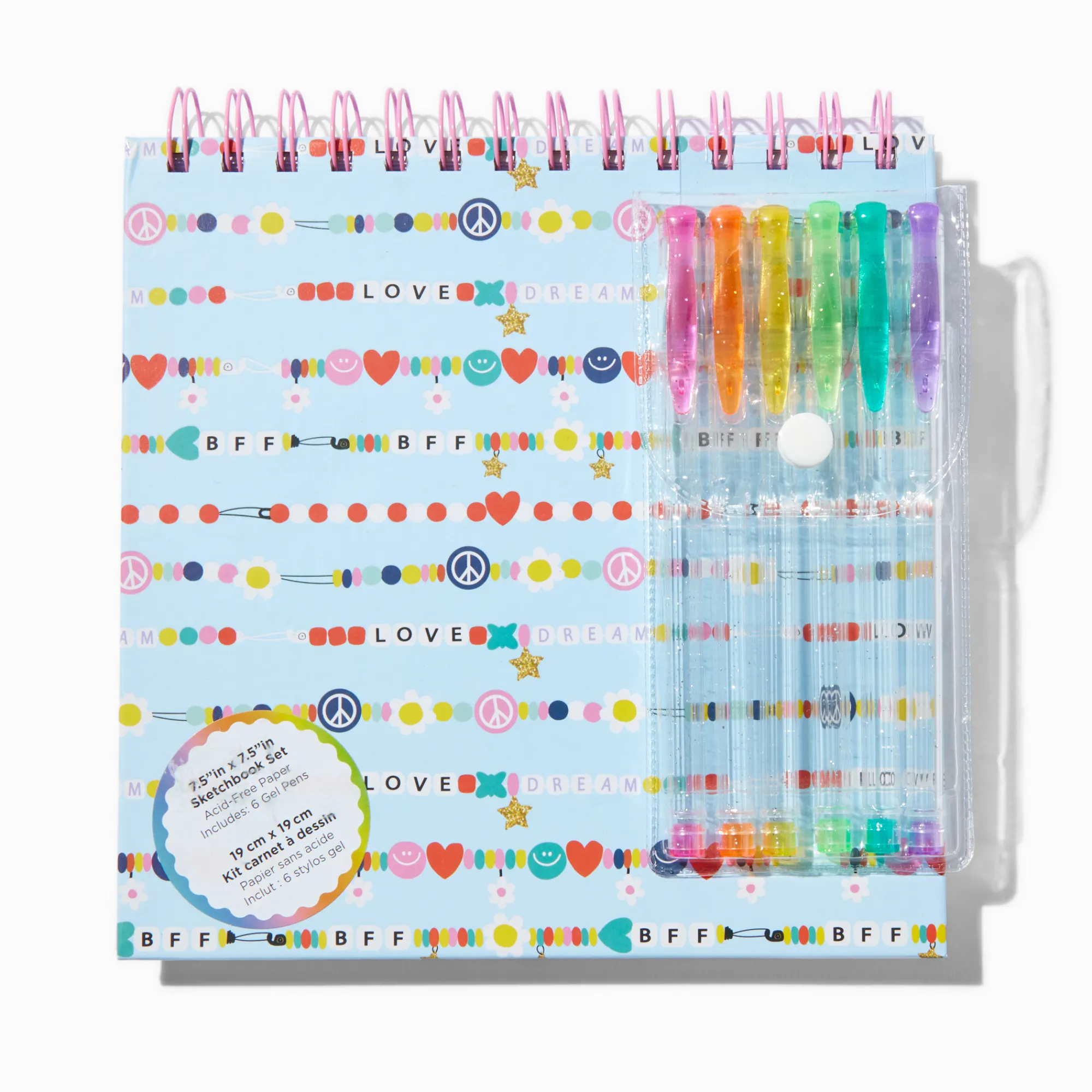 Claire's Stylos Et Crayons-Lot stylo gel et carnet à croquis bracelet d'amitié
