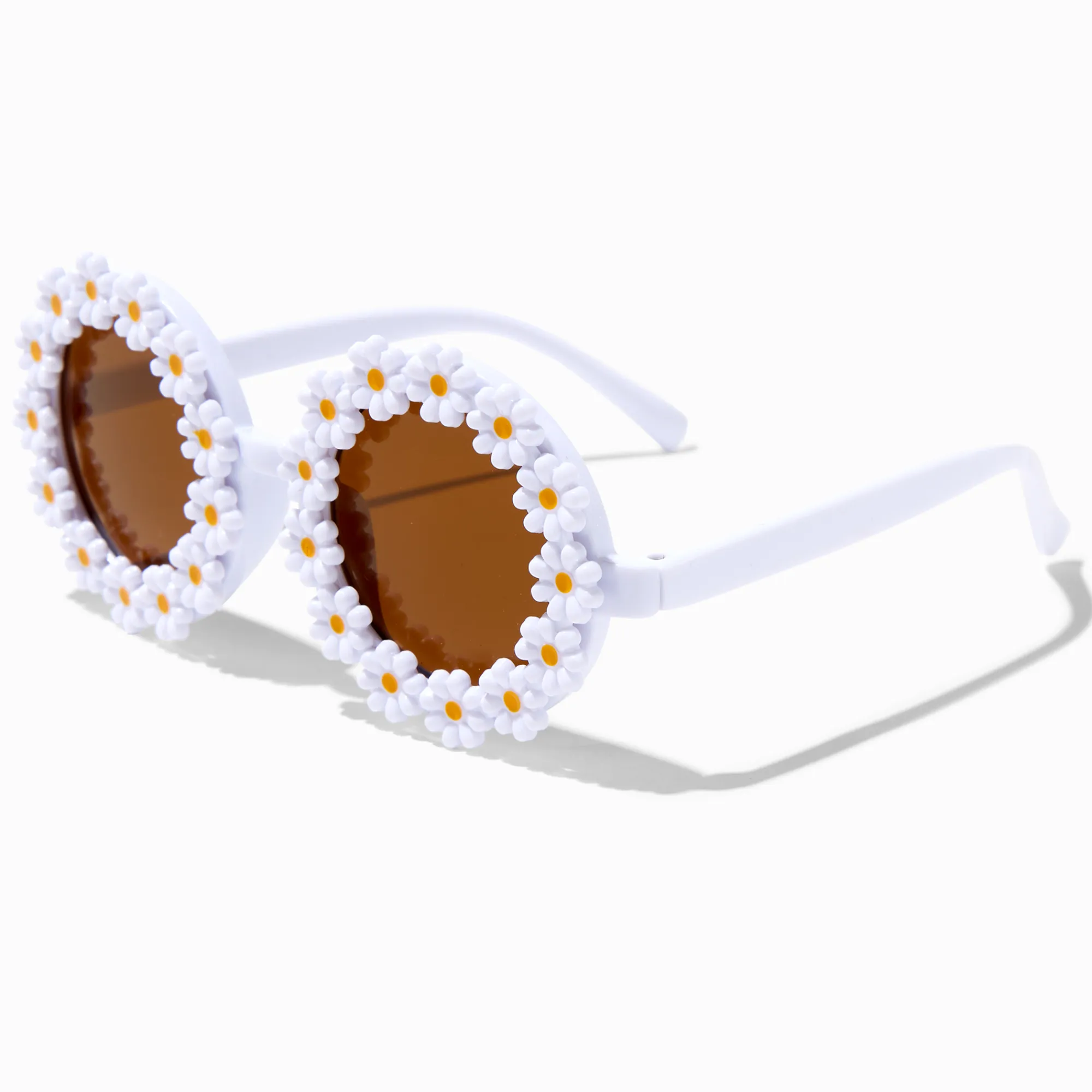 Claire's Lunettes-Lunettes de soleil rondes motif marguerite blanches Claire's Club