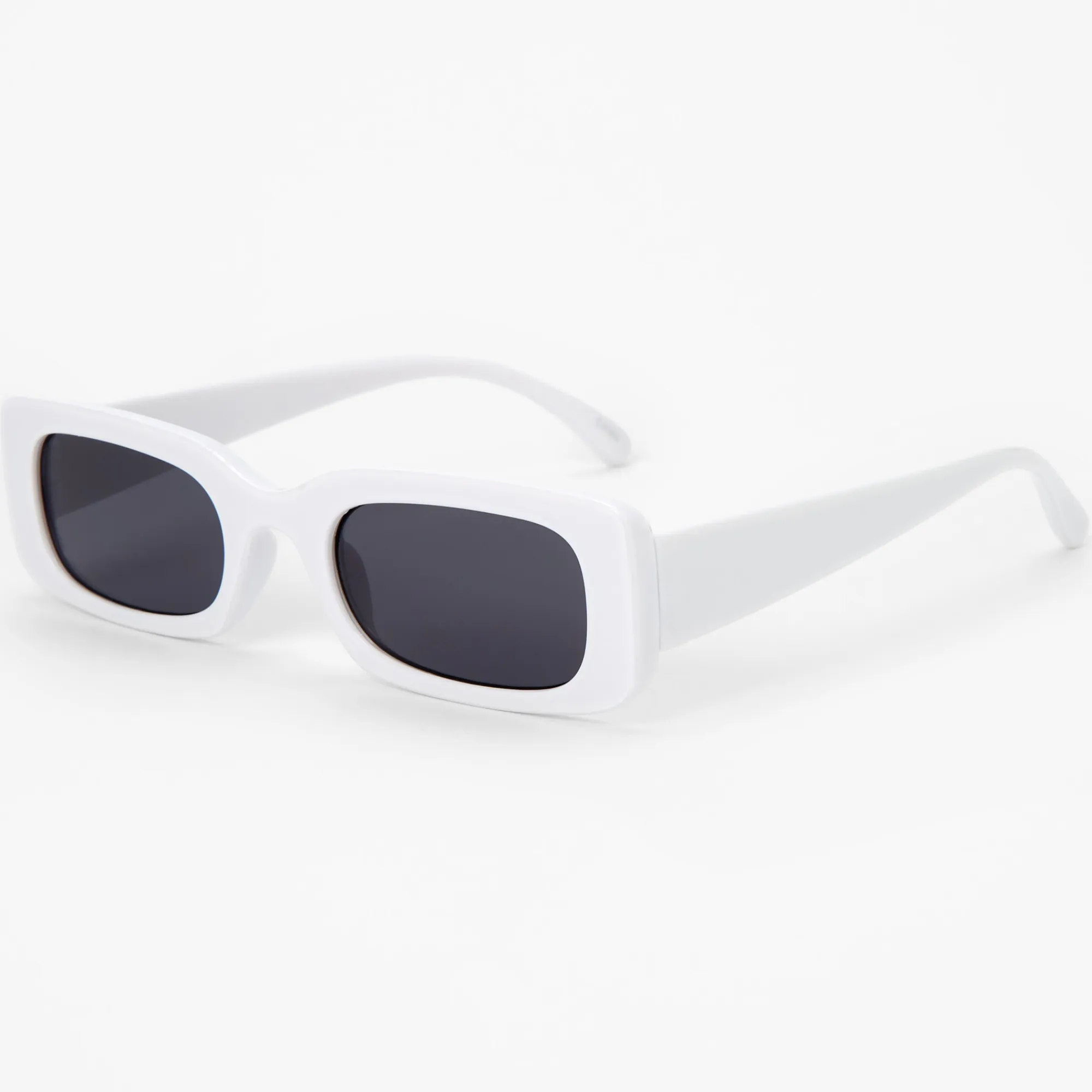 Claire's Lunettes-Lunettes de soleil rétro rectangulaires - Blanc
