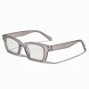 Claire's Lunettes-Lunettes à verres transparents rectangulaires grises