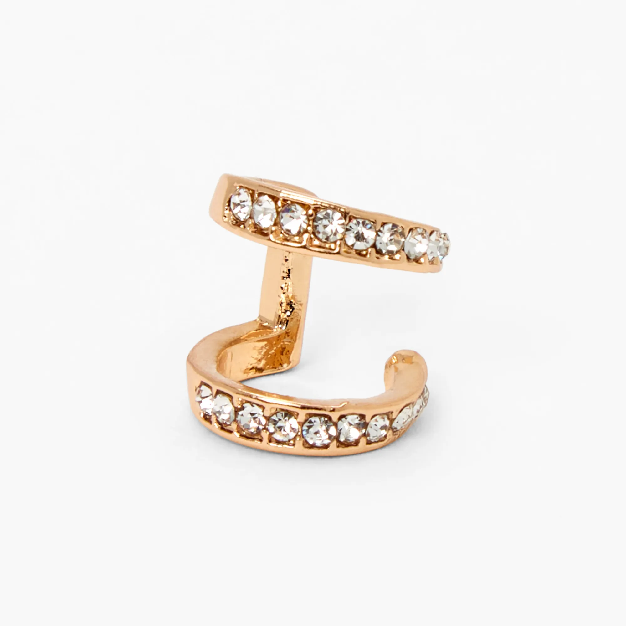 Claire's Bijoux De Piercing-Manchette d'oreille double rang décorée couleur dorée