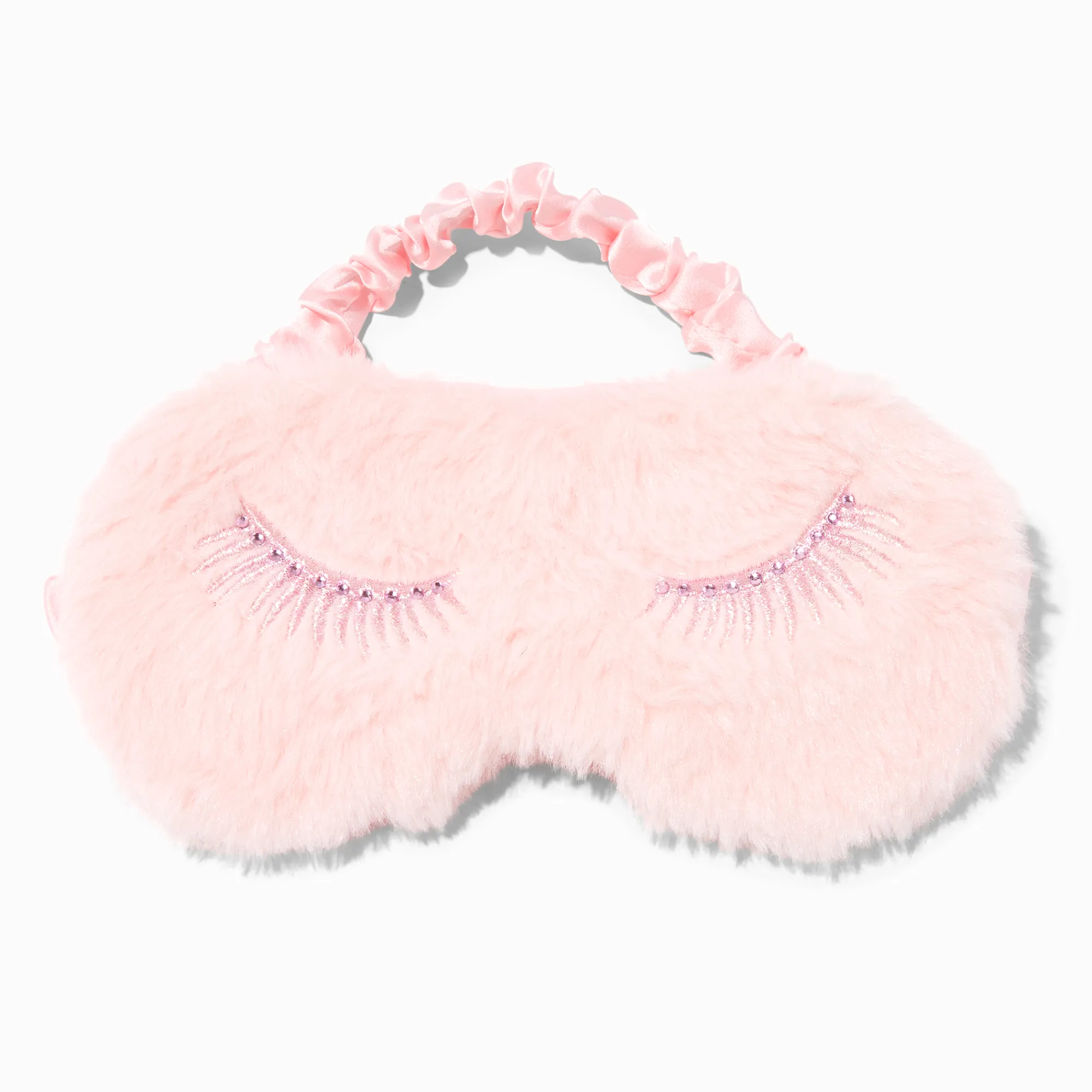 Claire's Masques Sommeil-Masque de sommeil rose tendre cils métallisés