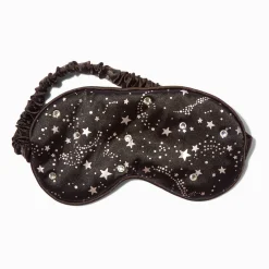 Claire's Masques Sommeil-Masque de sommeil satiné bling-bling étoile noir