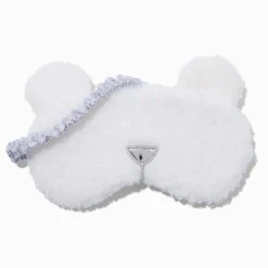 Claire's Masques Sommeil-Masque de sommeil sherpa ours blanc