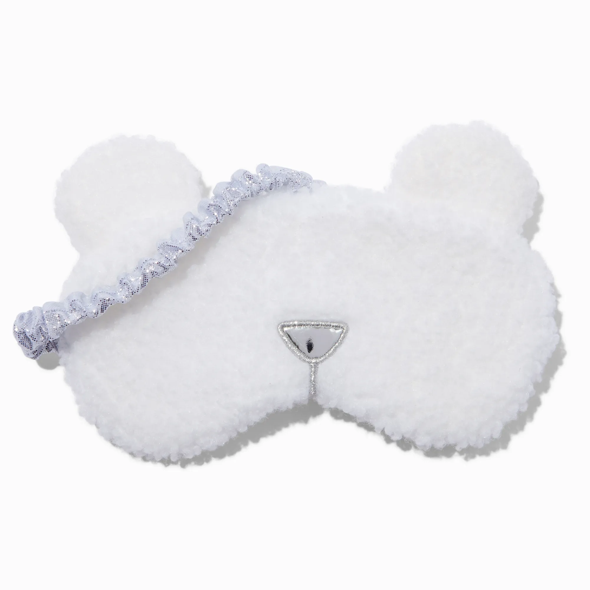 Claire's Masques Sommeil-Masque de sommeil sherpa ours blanc