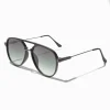 Claire's Lunettes-Matte Black Aviator Sunglasses